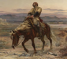 Not long now, Dobbin! Elizabeth Butler, The Remnants of an Army, 1879